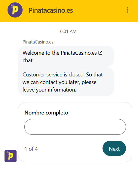 Widget de chat ao vivo
